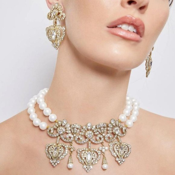 Heidi Daus® "Regal Rapture Petite" Beaded Crystal Necklace & Matching Earrings - Picture 1 of 5